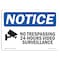 Signmission OSHA Notice Sign, 12" Height, 18" Width, No Trespassing 24-Hour Video Sign With Symbol, Landscape OS-NS-D-1218-L-14904 - alternate 1